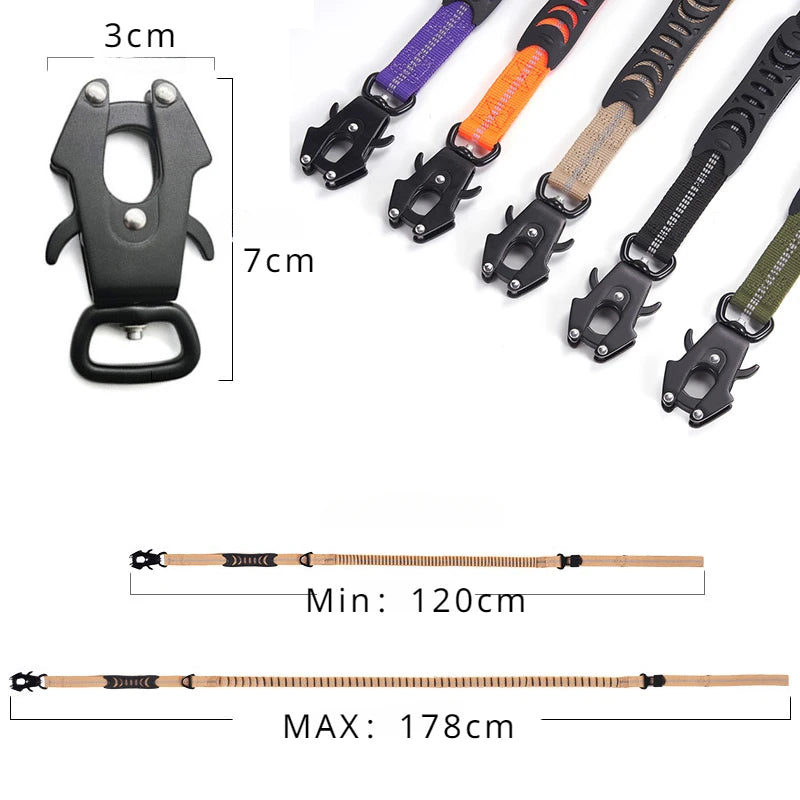 Reflective Shock Strong Dog Leashes with Car Seat belt