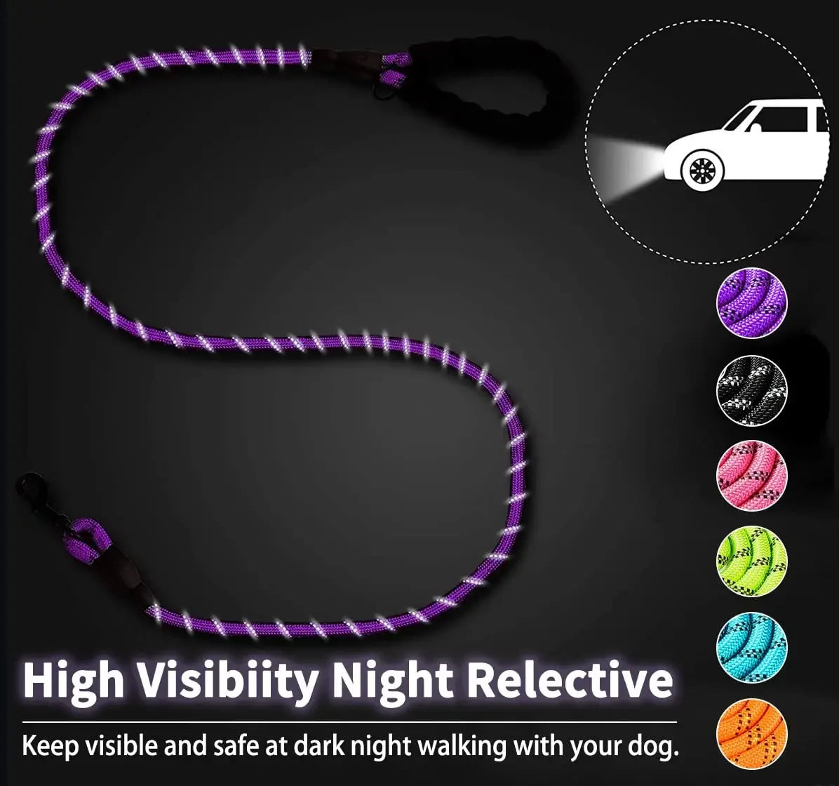 Strong Dog rope Leash in Multiple Colors