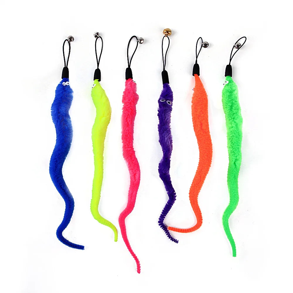 9 Pack Colorful Feather Replacement Head Funny Cat Toy