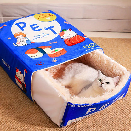 Enclosed Pet Snack Box Cat Bed