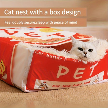 Enclosed Pet Snack Box Cat Bed