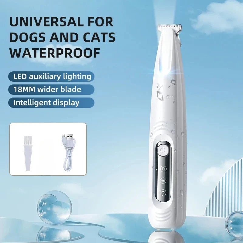 Waterproof Pet Paw Trimmer with LED Light