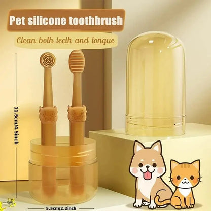 Silicone Super Soft Pet Toothbrush Set