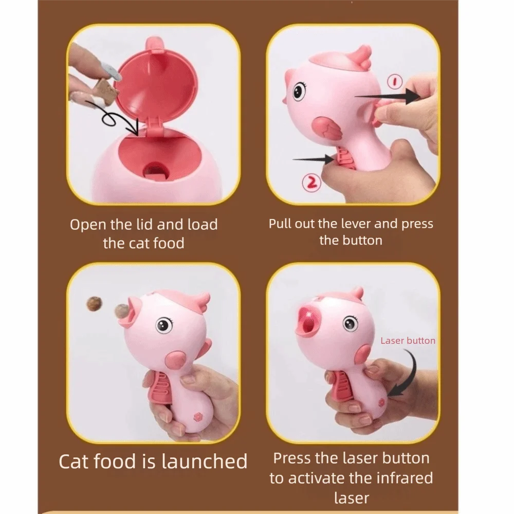 Pet Treat launcher with laser pointer