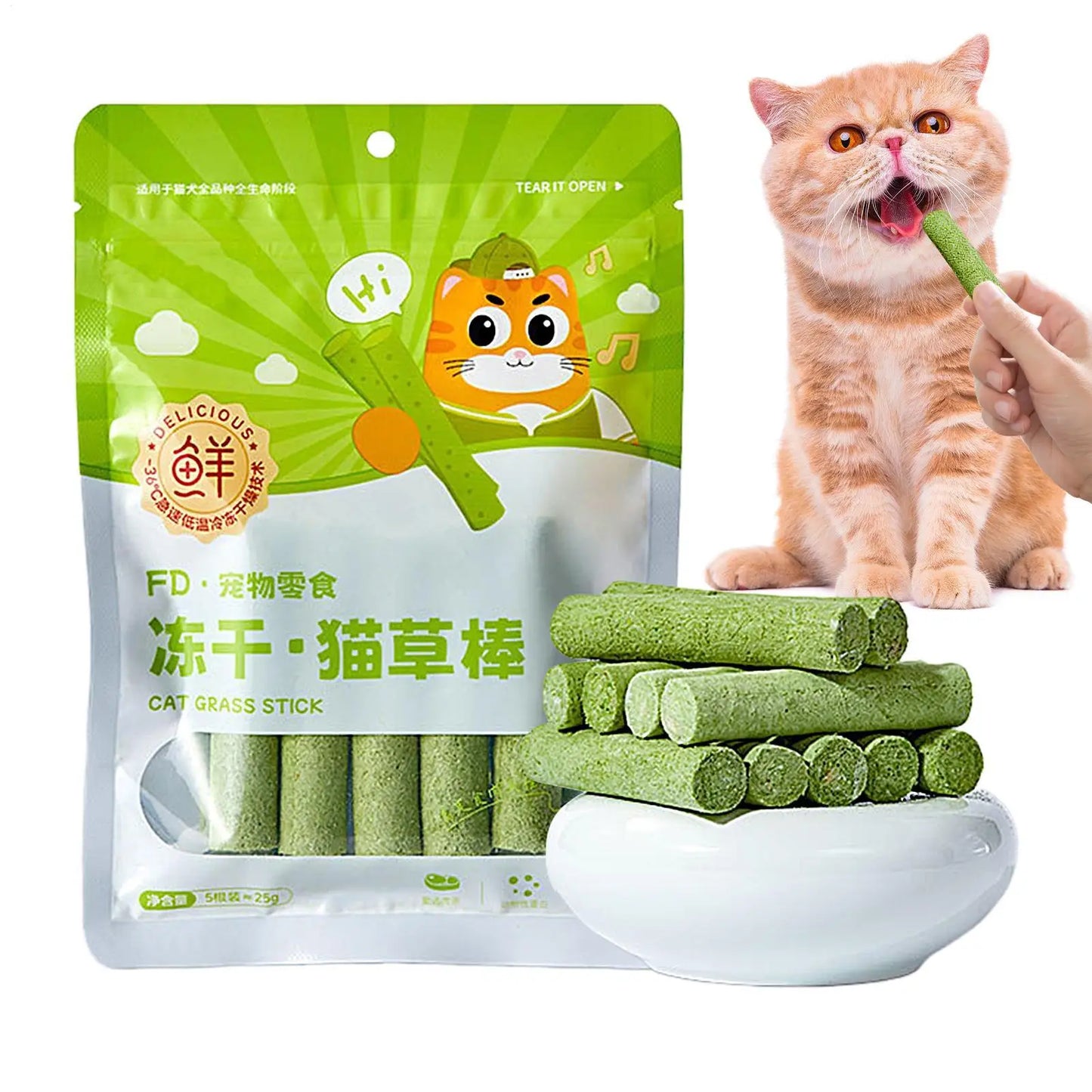 Cat Grass Teething Sticks