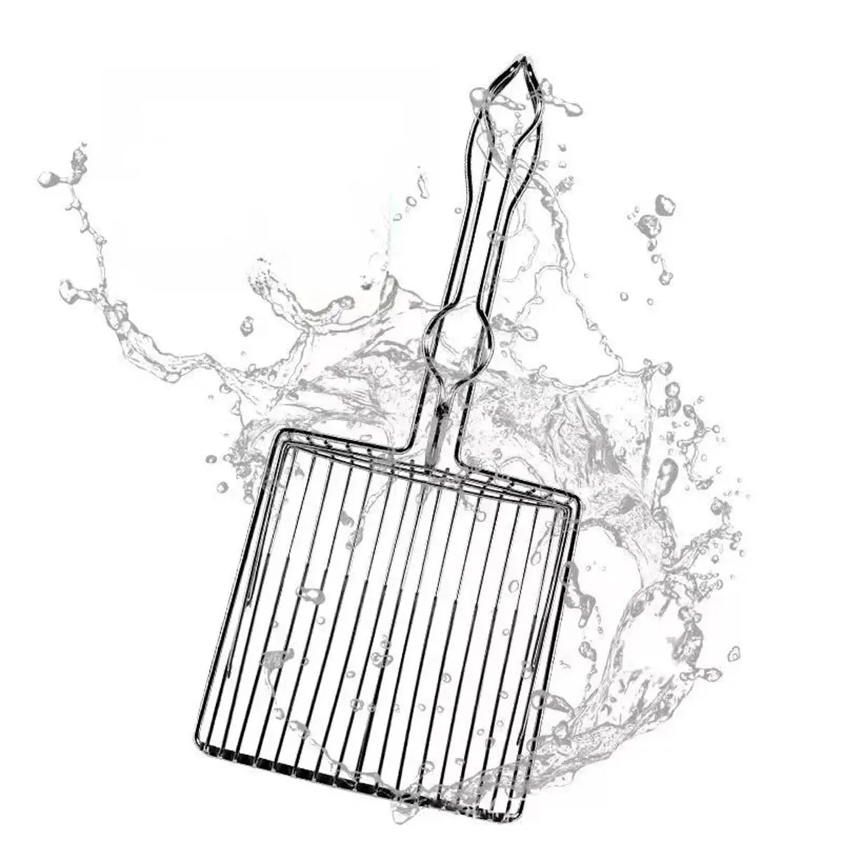 Stainless Steel Cat Litter Shovel With Wooden Handle