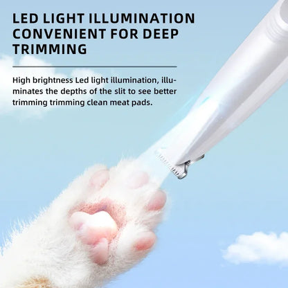 Waterproof Pet Paw Trimmer with LED Light