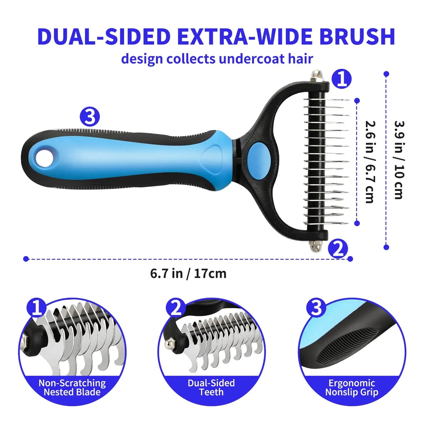Professional Pet Hair Remover Grooming Tool for Dog and Cat