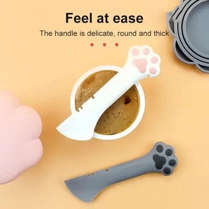 Cute Paw Canned Food Spoon and Lid Set