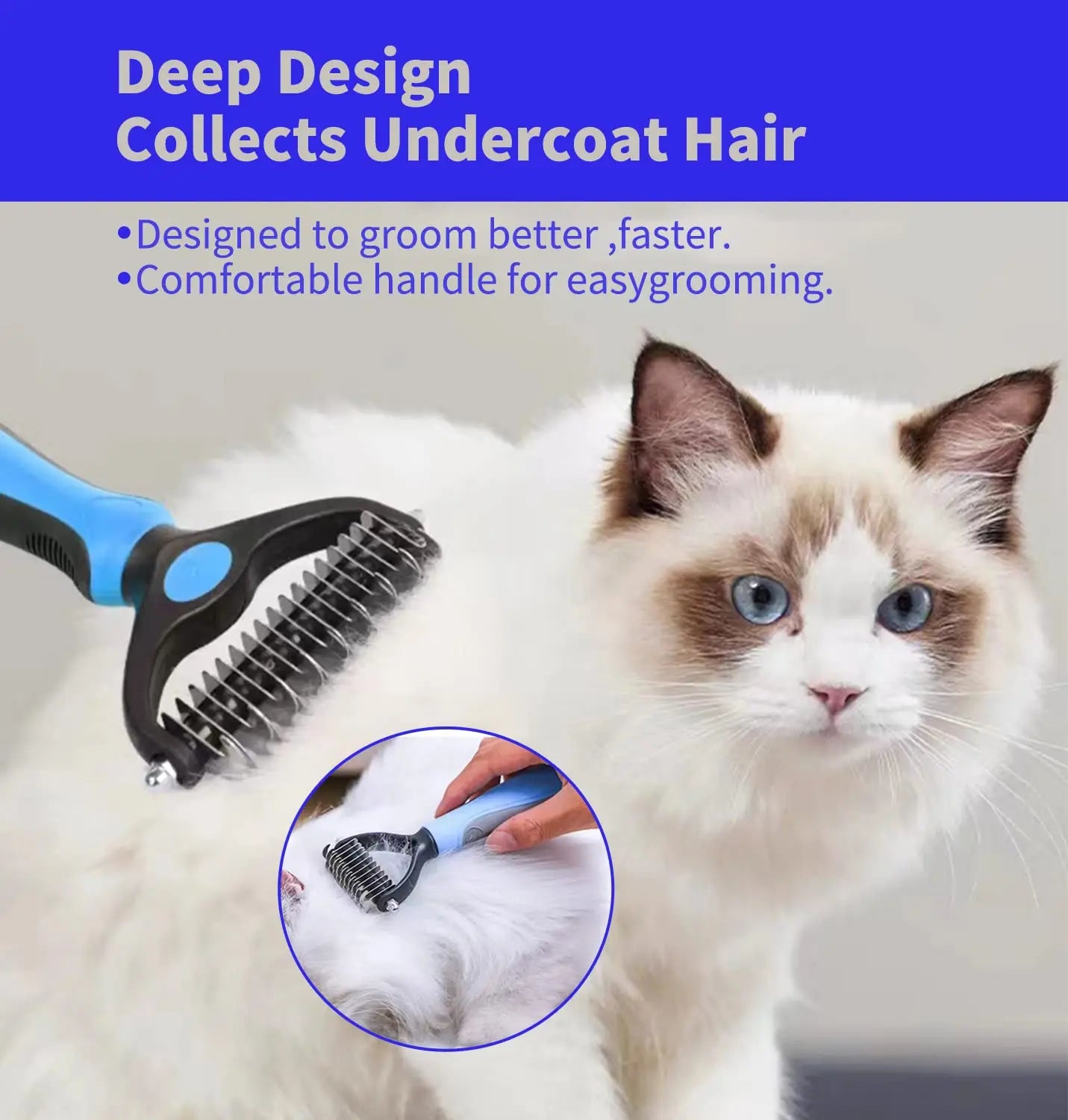 Professional Pet Hair Remover Grooming Tool for Dog and Cat