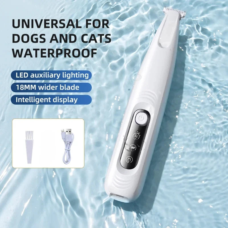 Waterproof Pet Paw Trimmer with LED Light