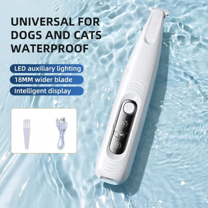 Waterproof Pet Paw Trimmer with LED Light