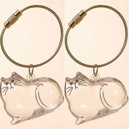 Cat Fur Memorial Keychain