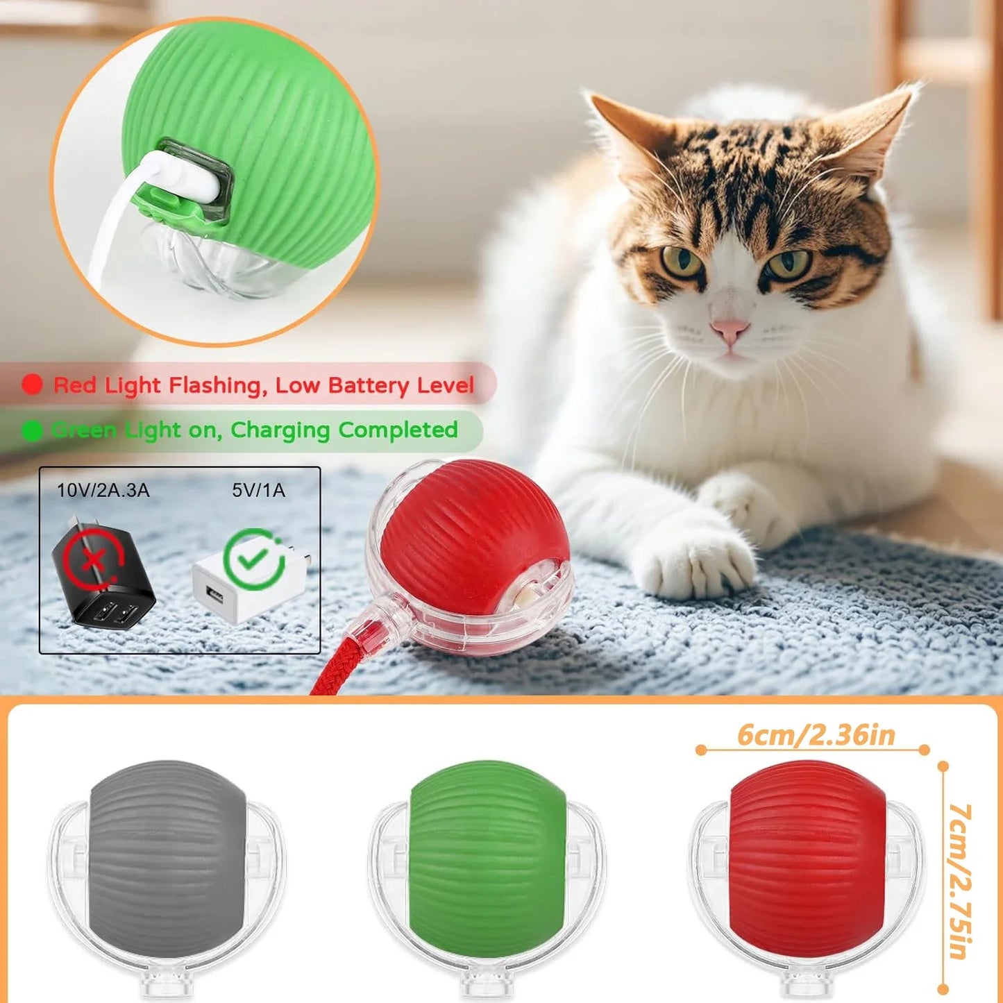 Dog Cat Interactive Ball Toy Automatic Rolling Ball